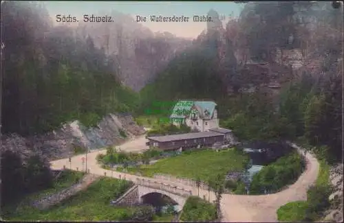 171903 AK Sächs. Schweiz Die Waltersdorfer Mühle 1906