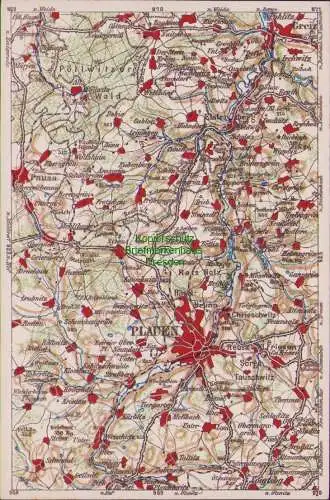 171888 Wona Landkarten AK 924 Greiz Elsterberg Plauen Vogtl. Pausa Tauschwitz