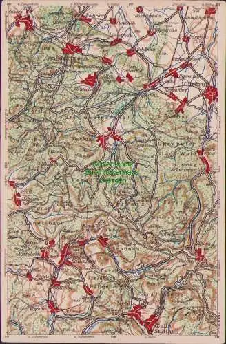 171870 Wona Landkarten AK 864 Friedrichroda Ohrsruff Tambach Dietharz Oberhof