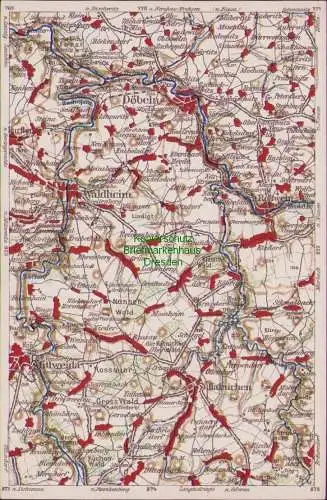 171862 Wona Landkarten AK 821 Döbeln Waldheim Roßwein Hainichen Mittweida