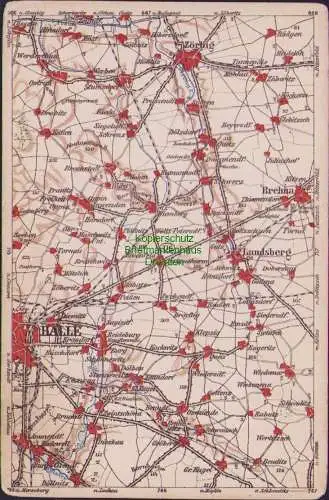 171843 Wona Landkarten AK 716 Brehna Zörbig Landsberg Halle