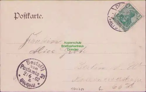 171781 AK Gruss vom Rennplatz Seidnitz-Dresden 1902 Am Start Pferde