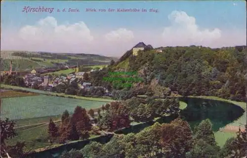 171765 AK Hirschberg a. d. Saale 1917 Blick von der Kaiserhöhe im Hag.