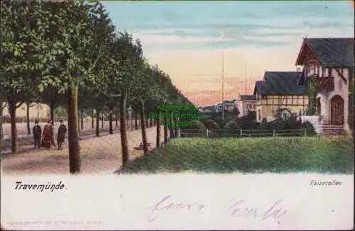 171753 AK Travemünde Kaiserallee 1909 HELIOCOLOR CARTE VON OTTMAR ZIEHER MÜNCHEN