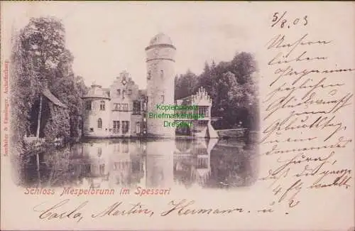 171750 AK Schloss Mespelbrunn im Spessart 1903