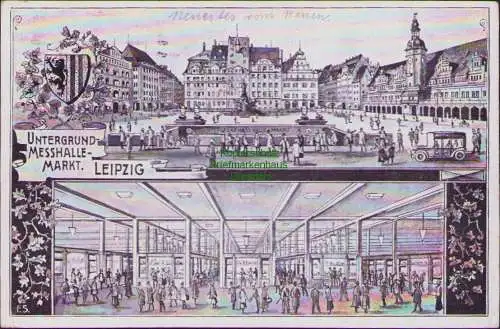 171730 AK Leipzig UNTERGRUND MESSHALLE MARKT 1924