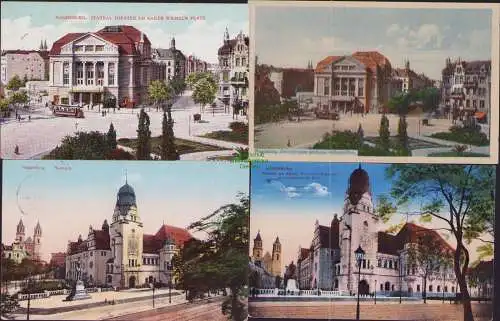 171713 4 AK Magdeburg 1908 Zentraltheater am Kaiser-Wilhelm-Platz Museum