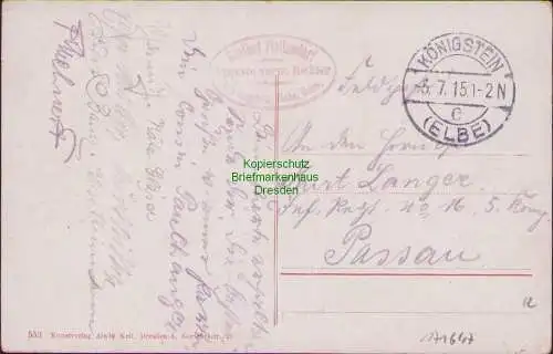 171647 AK Gohrisch Pfaffendorf Hütten-Königstein 1915 Bielatal Sächs. Schweiz