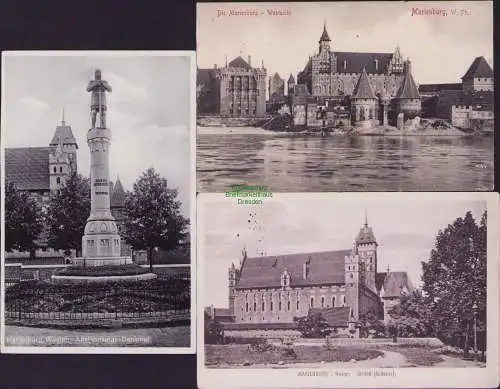 171639 3 AK Marienburg Westpr. Abstimmungs-Denkmal um 1935 Westseite 1908 1914