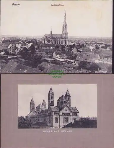 171637 2 AK Speyer Gedächtniskirche Dom zu Speyer um 1910