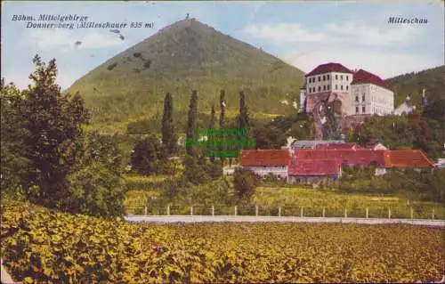 171597 AK Böhm. Mittelgebirge Donnersberg (Milleschauer 835 m) Milleschau 1925