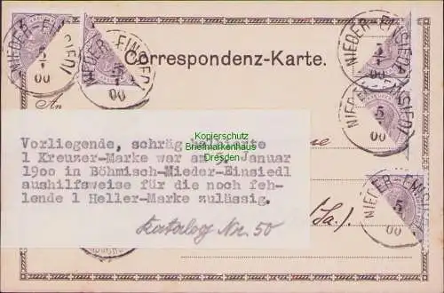 171561 AK Nieder-Einsiedl 5. Januar 1900 Halbierung alle 4 möglichen Varianten