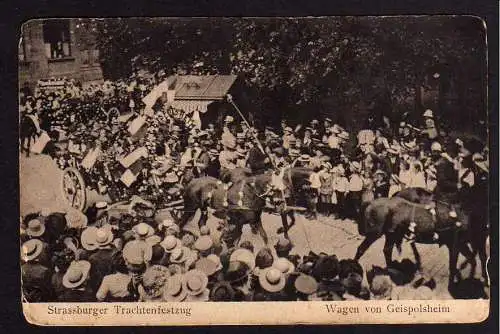 75623 AK Strassburger Trachtenzug Wagen von Geispolsheim 1918