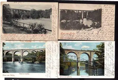 105929 6 AK Görlitz Viadukt 1900 Neisse Insel Laufsteg 1901