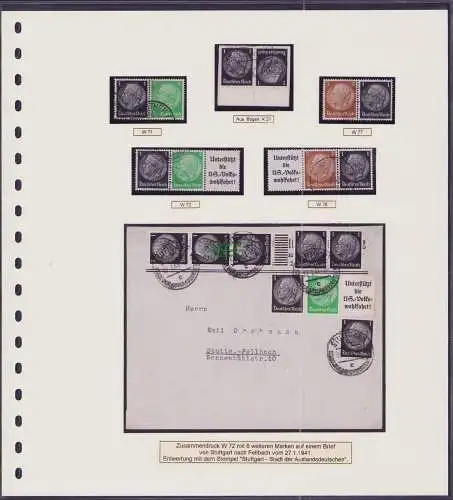 B-50019 DR Deutsches Reich 1 Pfennig Hindenburg ZD K 21 W 71 72 76 77 gestempelt