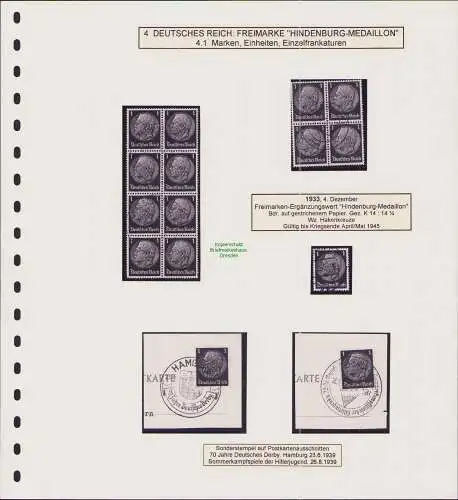 B-50001 3 Seiten aus Spezialsammlung 1 Pfennig Marken Deutschland 1933 - 1970