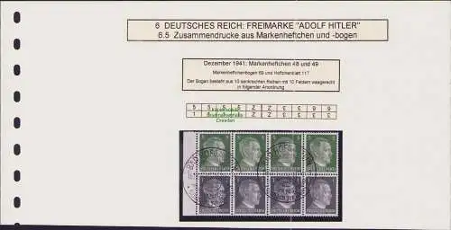 B-50033 DR Deutsches Reich 1 Pfennig Hitler in HBl. 117 gestempelt mit Rand !