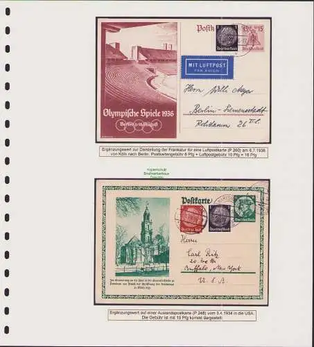 B-50006 5x Ganzsache DR Deutsches Reich mit 1 Pfennig Hindenburg Porto Ergänzung