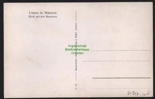 51947 AK Lötzen Masuren Ostpreußen Mauersee um 1925