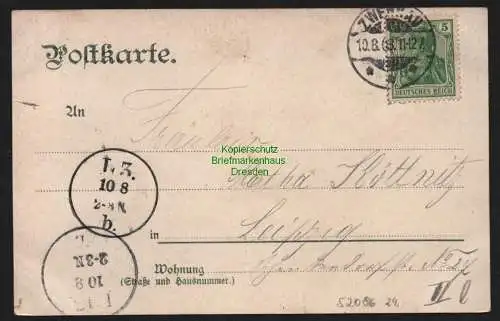 52086 AK Litho Zwenkau 1903 Harth Bahn Bahnwärterhäuschen