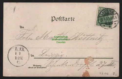 52116 AK Hermannsbad Lausigk Quisisana Kurhaus 1901