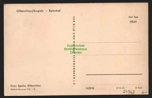 51969 AK Olbernhau Erzgebirge Bahnhof Fotokarte 1961
