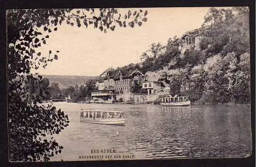 50053 AK Bad Kösen Motorboote auf der Saale um 1920