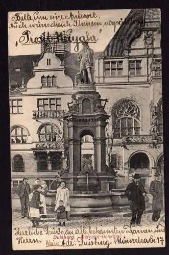 46550 AK Duisburg Mercator Denkmal 1909