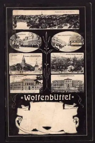 36220 AK Wolfenbüttel 7 Ansichten Krambuden Seminar 1907