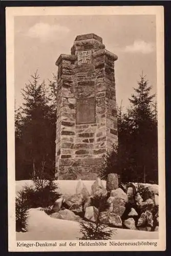 36164 AK Krieger Denkmal Heldenhöhe Niederneuschönberg Olbernhau 1924