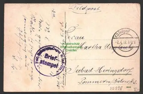 35998 AK Altkirch Feldpost 1917 Elsass Haut-Rhin