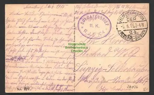 36036 AK Frankreich 1915 St. Marie a Py Feldpost