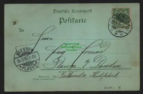 25041 AK Litho  Grimma Gattersburg Husar zu Pferd Fürstenschule Kaserne 1898