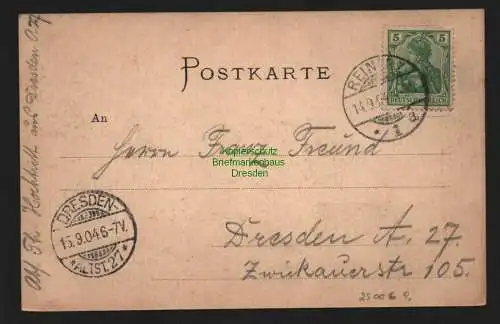 25006 AK Bad Reinerz Schlesien Kirche Ort Kr. Glatz, gelaufen 1904