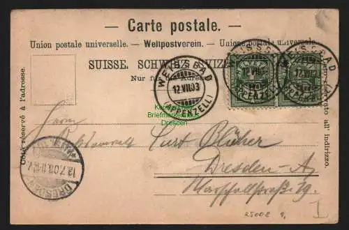 25008 AK Weissbad Canton Appenzell 1903, gelaufen