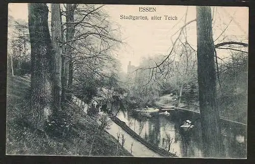 25100 AK Essen Stadtgarten Alter Teich Berliner Hof Essen 1908