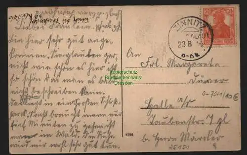 25151 AK Zinnitz Niederlausitz Pniel Erholungshaus, gelaufen 1916