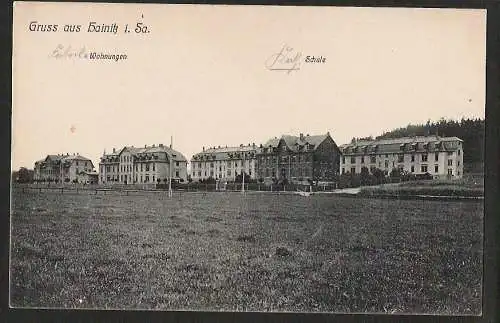 24015 AK Hainitz Sachsen Fabrik Wohnunen Schule Verlag M. Heinrich Grosspostwitz