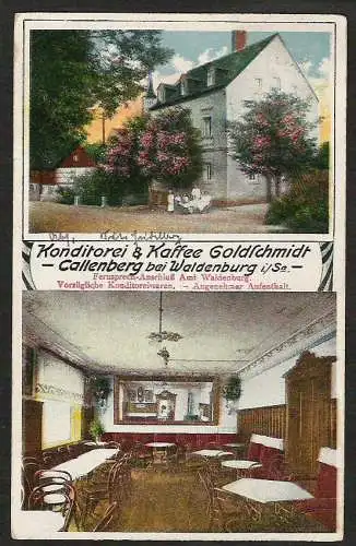 24385 AK Callenberg Waldenburg Konditorei Kaffee Goldschmidt , gelaufen 1936