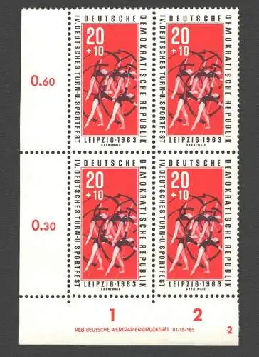 2440 DDR DV 964 RZ 1-2 FN 2 postfrisch **  1963 Deutsches Turn- und Sportfest Le