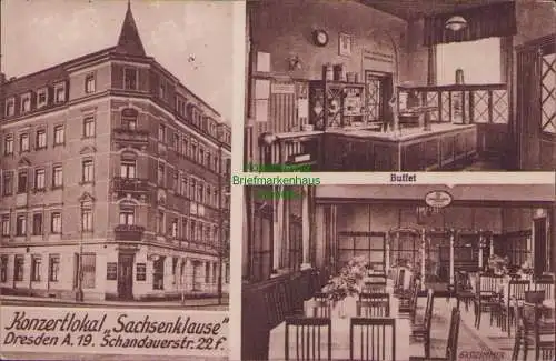 170049 AK Dresden 1928 Konzertlokal Sachsenklause Schandauerstr. 22f