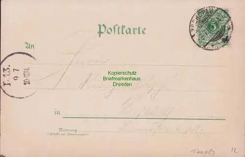 170080 AK Zschopau 1899 Partie am Bahnhof Rathaus Hotel Stadt Wien