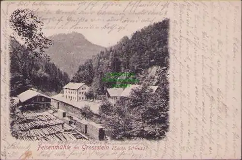 152399 AK Felsenmühle mit Grossstein Sächs. Schweiz Sebnitz 1904