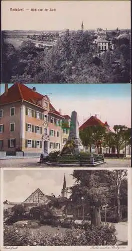 152493 3 AK Radolfzell am Bodensee Markt Kriegerdenkmal um 1920 Stadtgarten