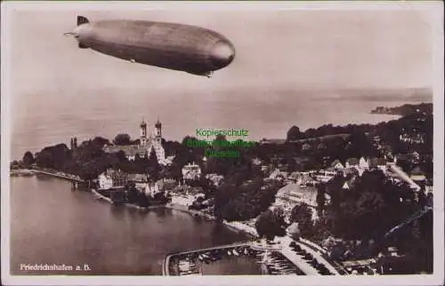 165213 AK Friedrichshafen a B. 1937 Luftbild Zeppelin Verlag Luftverkehr Strähle