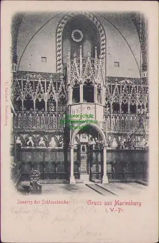 165336 AK Marienburg W.-Pr. Inneres der Schlosskirche 1902 Malbork Westpreußen