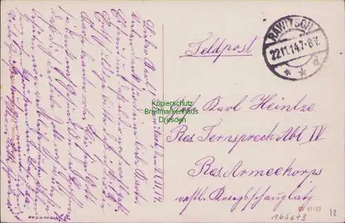 165273 AK Rawitsch Rawicz 1909 Totalansicht Feldpost 1914