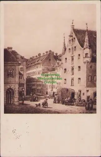 165216 AK Alt-München Bistorisches Stadtmuseum um 1880 Aquarell von A. Boechl