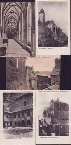 165338 5 AK Marienburg, Wpr. Hochmeisterschloß Kreuzgang Schloßkirche um 1915