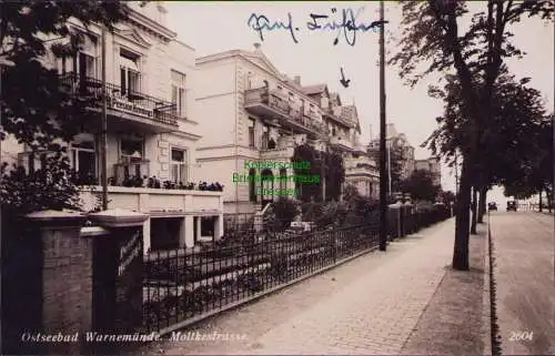 161522 AK Ostseebad Warnemünde Moltkestrasse Pension Henning's Fotokarte u 1920